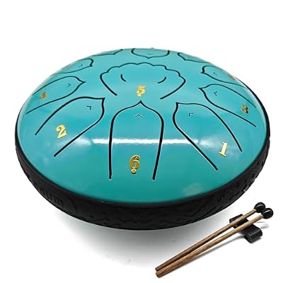 Rain Drum for Outside Garden, MIUYA 6 Inch 11 Notes Steel Tongue Drum for Adults, Beginner Percussion Instrument for Meditation Yoga, Macaron Mint