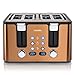 Produktbild Arendo - Toaster 4 Scheiben Edelstahl - mit Brötchenaufsatz - 4 Schlitze - LED Anzeige Restzeitanzeige  Doppelwandgehäuse - Defrost Funktion - Krümelschublade - 6 Bräunungsgrade - Kupfer
