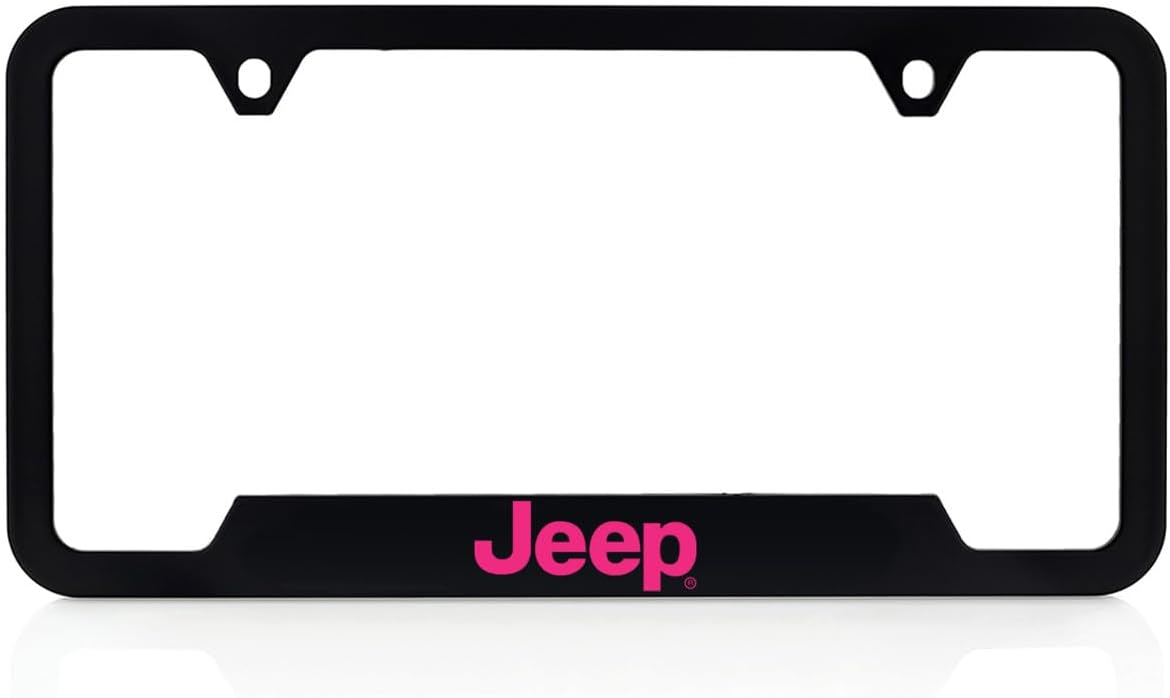 JEEP License Plate Frame Blacked Out Thin Rim 2-Hole