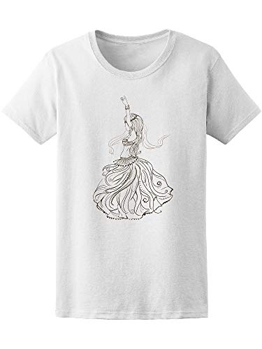 Camiseta feminina de dança do ventre, Branco, XXG