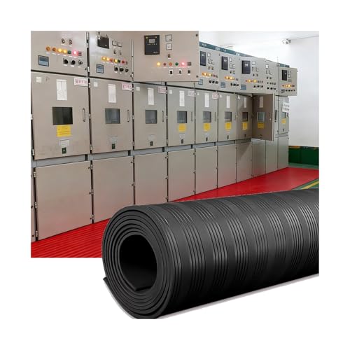 Image of XILYZMO High Voltage Electrical Safety Rubber Mat, Substation Insulating Floor Mats, Large Non-Slips Switchboard Matting For Power Plant Laboratory(1x1m-3mm)