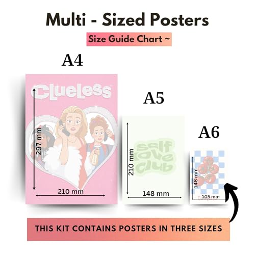 Image of Yellow Town India Y2K Crush Poster Kit | Pack of 21 MultiSized Art Prints + Wall Friendly Adhesive | 300 GSM | Pink Girly Self Love Aesthetic Posters | Room Decor for Hostels & Dorms