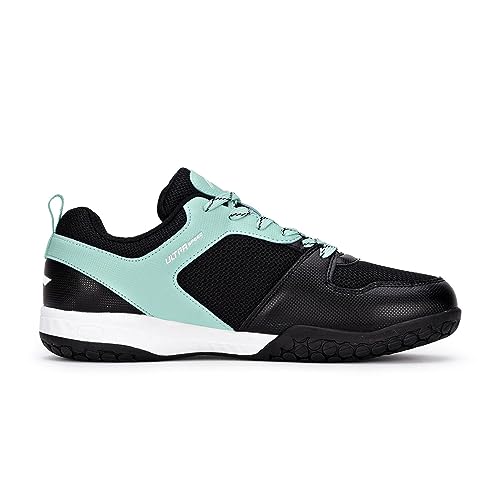 Image of Li-Ning Ultra Speed Non-Marking Badminton Shoe|Indoor Sports|Stability Heel, Prototypical Sole, Lightweight Shoe (Black /Yucca,UK 10)