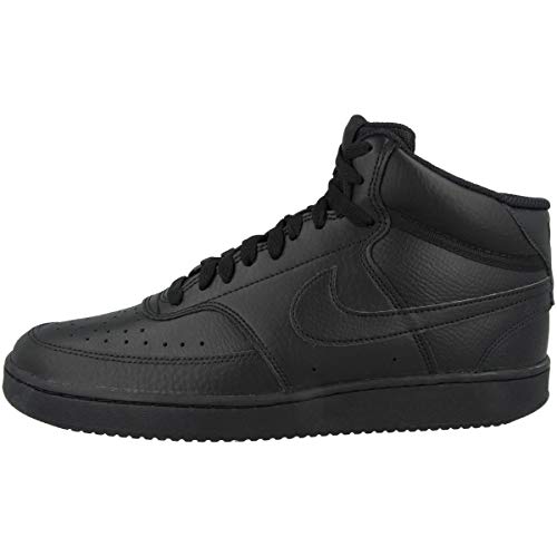 Nike Men's Court Vision Mid Sneaker, Black/Black-Black, 11 Regular US