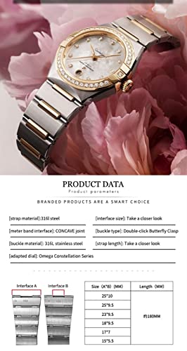 Bracelet acier 316L compatible Omega Constellation 25mm sans jeu - 7