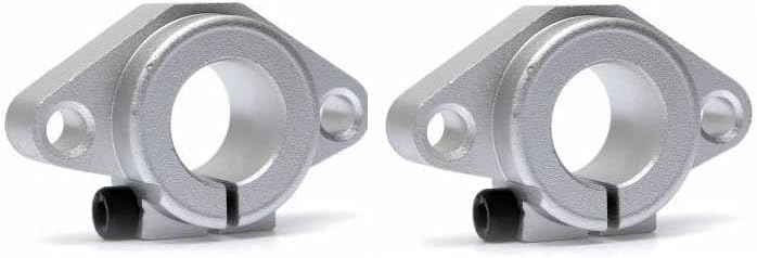 3DINNOVATIONS SHF16 16mm Flange Mount Aluminum Linear Rail Rod Shaft Guide Support Bearing - Set of 2 pcs