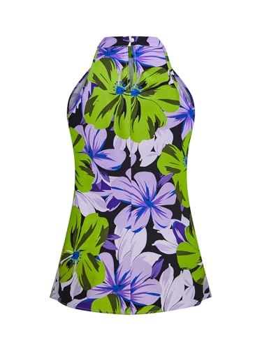 Image of RoseSeek Women's Tropical Paisley Halter Blouse Boho Shirt Vacation Tops