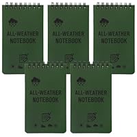 YDHfdc 5 Stück Mini Notizbuch Wasserfest Notizblock Klein mit Top Spirale Pocket Notebook Allwetter Notizbuch Klein mit Raster für Outdoor, Zuhause, Schule, Büro