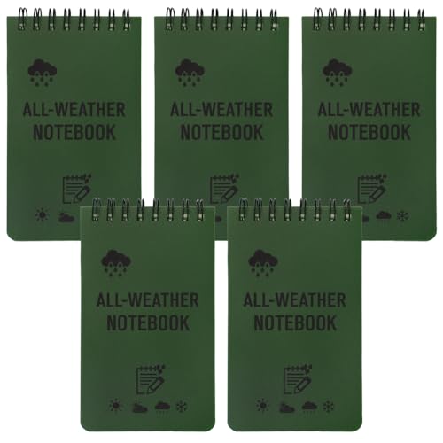 YDHfdc 5 Pièces Mini Carnet de Notes Etanche Carnet Spirale Tous Temps Bloc Notes avec Grille Petit Carnet de Notes de Poche pour Enregistrer des Activités de Plein Air