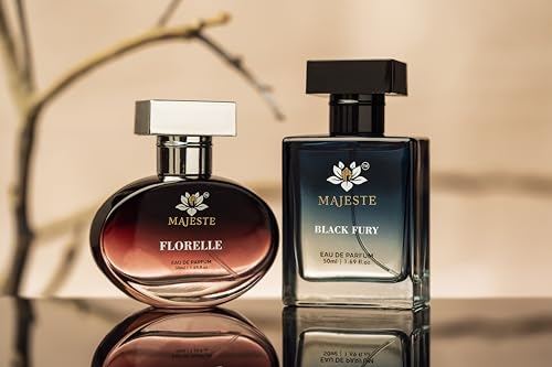 Image of Black Fury & Florelle by APS Majeste PACK for Men -Women, Best Of Men Perfume Combo - 4 x 50ml (2Black Fury &2 Florelle) | Long Lasting | Perfume For Women |Perfume for Men