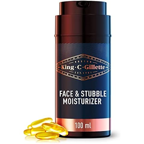 King C. Gillette Moisturizer for Face & Stubble with Vitamin B3 and B5 Complex, Face Moisturizer for Men, 100 mL Cover