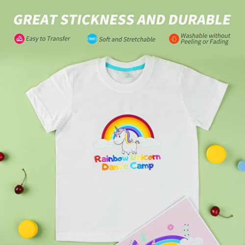 HTVRONT Heat Transfer Paper for T Shirts - 10 Sheets 8.5"x11" Printable Heat Transfer Vinyl for Inkjet Printer