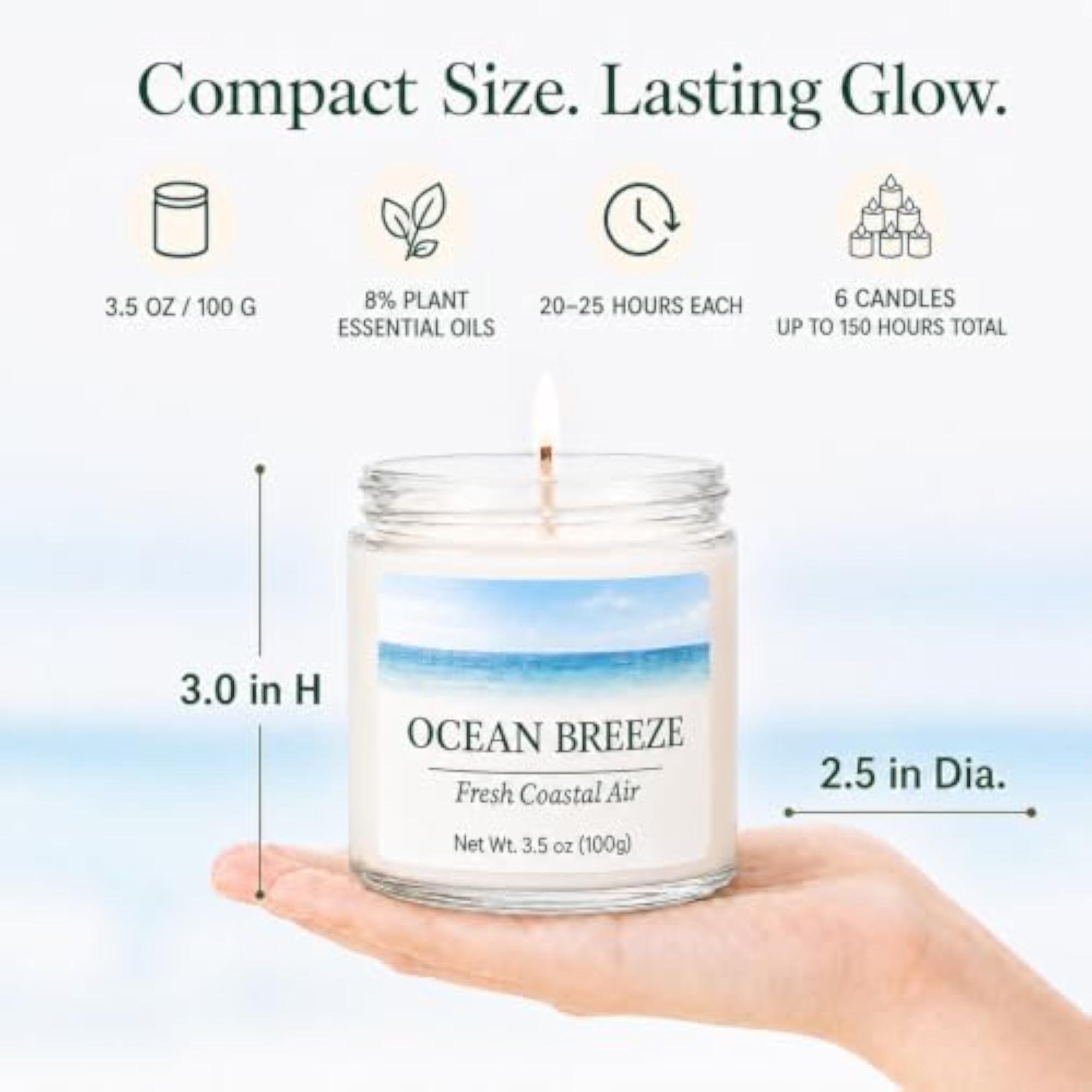 Spring Summer Scented Candles Set, 6 Pack