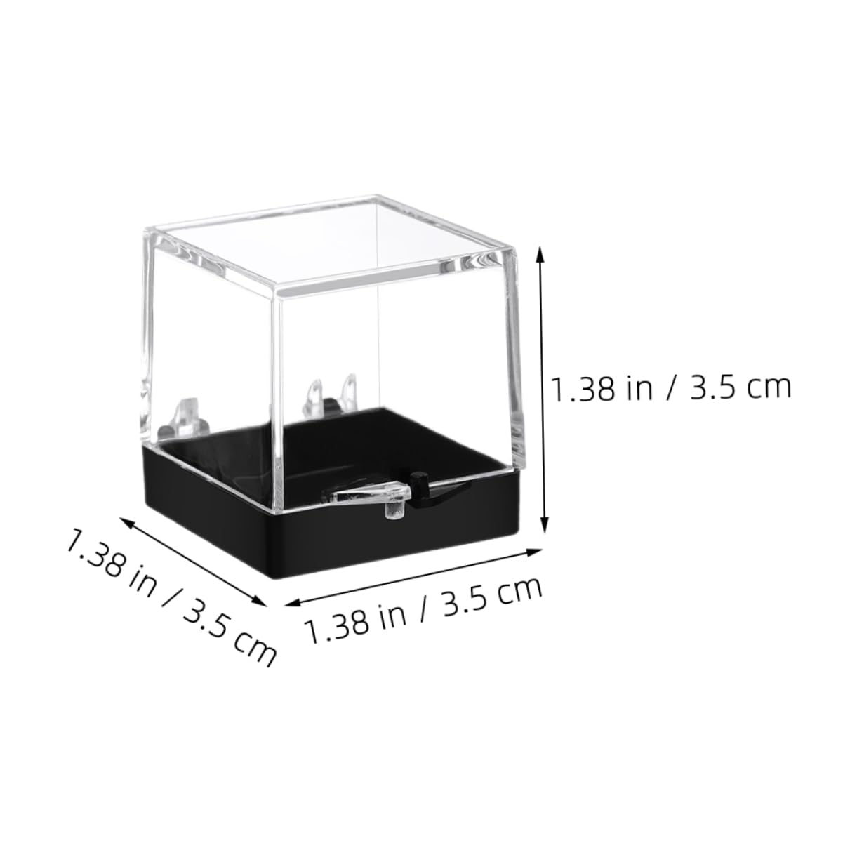 GARVALON 3pcs Boxes Clear Display Cases Plastic Specimen Containers Mineral Sample Case Transparent Mineral Showcase