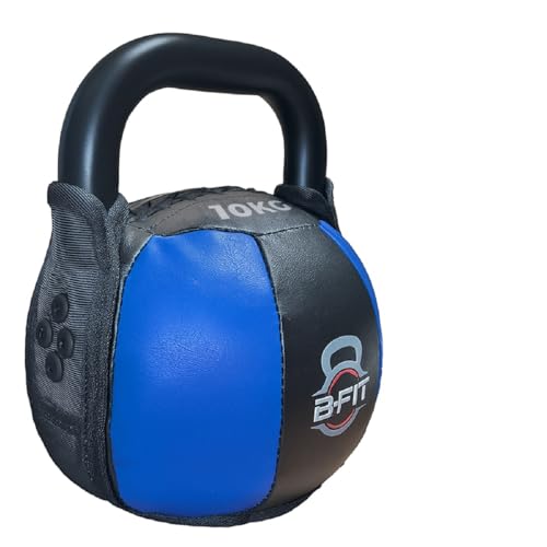 Image of B Fit PU Leather Premium Soft Kettlebell with Handle for Weightlifting, Conditioning, Strength and core Training (10 Kg)
