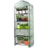 Worth Garden 5 Tier Mini Greenhouse - 75'' H x 27'' L x 19'' W - Sturdy Portable Gardening Shelves...