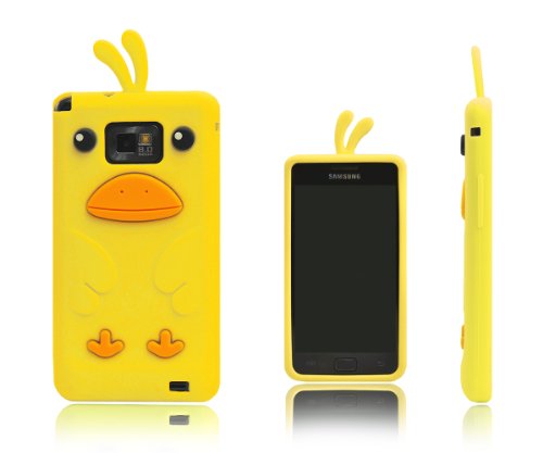 Xcessor Chicken Pollo Funda Carcasa de Silicona Para Samsung Galaxy S2 i9100 y S2 Plus i9105. Amarillo