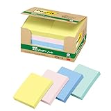 ポストイット 付箋 ノート パステルカラー 75×50mm 100枚×10パッド 6561-K