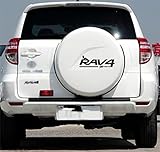 cubre rueda repuesto rav4 No deja residuos de pegamento cuando se retiran.