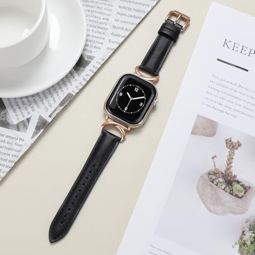 Correa de cuero Apple Watch mujer transpirable que sustituye silicona 2