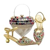 Ladies Shoe and Bag Set Designers Luxury Italian Party Shoes and Bag Set for Women Rhinestone Wedding Bride Shoes