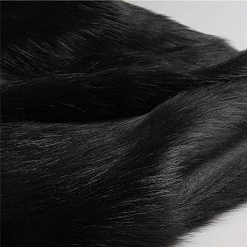 Pceewtyt Plush fabric Long Pile Thick Faux Fur Fabric Shaggy Furry Material Fluffy Soft Artificial Faux Fur Fabric For DIY Craft Sewing Costumes Decoration(Size:1.7x0.5m/66.9x19.6in,Color:Black)