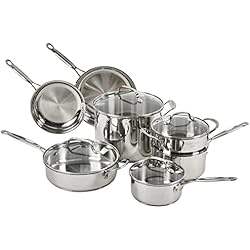 Cazuelas Cuisinart Cuisinart Chef's Classic-Batería de Cocina (11 Piezas, Acero Inoxidable), Plateado