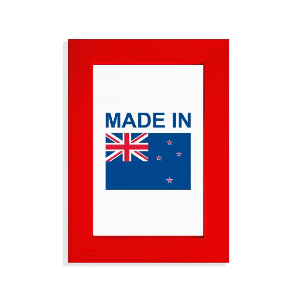 Cadre photo rouge New Zealand Country Love en bois pour souvenirs de voyage