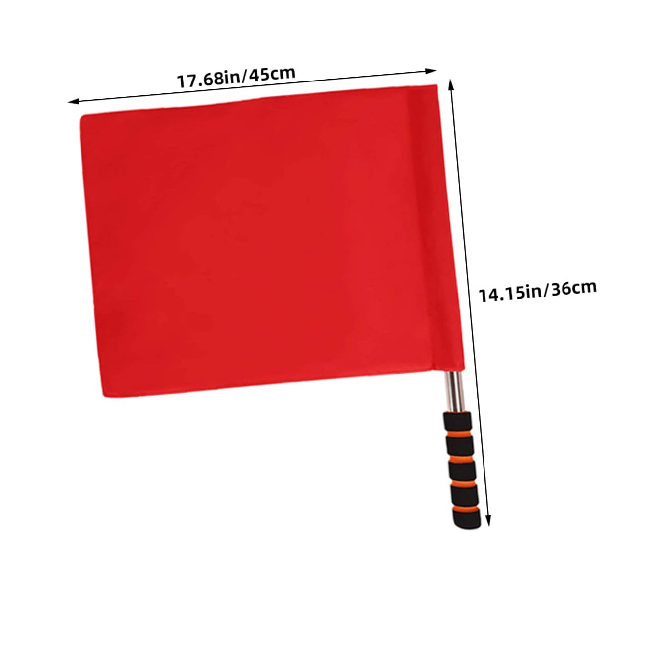 SOIMISS 7 pièces Drapeaux Arbitre Rouge Signalisation Main pour Juge de Touche Sport Manche Inox Mousse Équipement Léger pour Football Volley Rugby