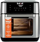 Instant Vortex Plus 10QT air fryer and toaster oven, 7-in-1, EvenCrisp technology, crispy, grill, baked, roast, dehydrate, reheat and rotisserie, includes more than 100 recipes in the application, stainless steel finish