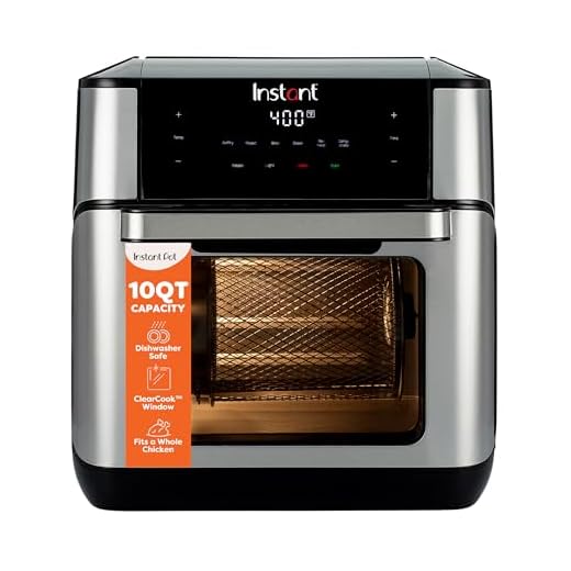Instant Vortex Plus 10-Quart Air Fryer, From the Makers of Instant Pot, 7-in-10 Functions, with EvenCrisp Technology, App with over 100 Recipes, Stainless Steel