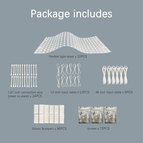 Image of 12-Pack LED Backlight Sheet 24V 36W 3000K Warm White, 19.3X9.6 inches Each Unit, Dimmable Flexible LED Panel Sheet for Backlit Translucent Stone /Marble /Onyx /Quartz Countertops Walls