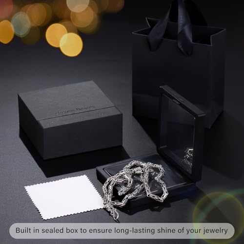925 Sterling Silver Necklace For Men, Round Solid Heavy Authentic Silver Double Dragon Head Link Chain For Man,5mm 19.5 25.5in, Come Gift Box4