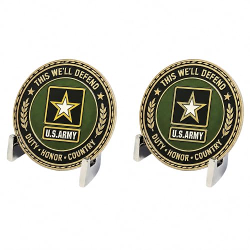 Military Challenge Coin Display Stand - Solid Metal with Anodized Finish - US Vet. Business (Two Pack Silver)