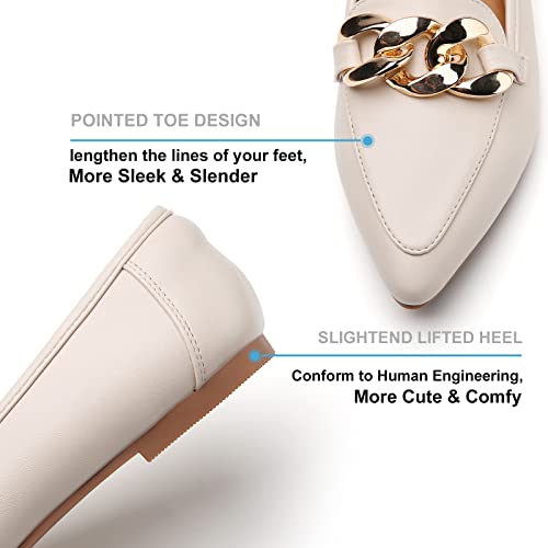 Tilocow Chain Flats Shoes, Loafers for Women Dressy Slip On Pointed Toe Flats, Work Shoes for Women - Image 6
