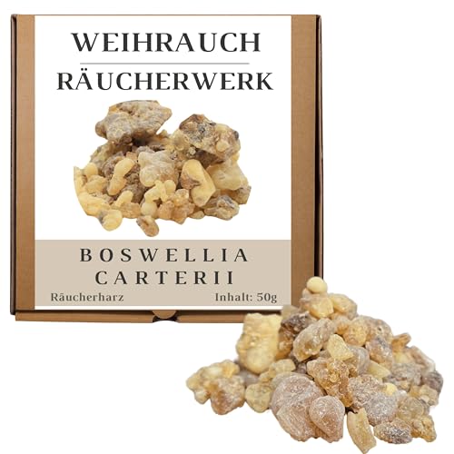 JEEBUTY Boswellia carterii wierook 50 g, Aden First Choice Olibanum, 1e keuze, puur en hoogwaardig, 100% natuurlijke rookhars uit Somalië