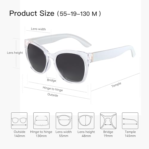 Image of ZENOTTIC Cat Eye Sunglasses Women: Polarized UV400 Oversized Retro Shades | Anti-tangle Nose Pads, 1.1mm Scratch Resistant TAC Lens, Durable Reinforced Metal Hinges, Driving Shopping Hiking Travel