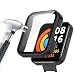 Produktbild Acadeny Hülle Mit Gehärtetes Glas Displayschutz Kompatibles für Xiaomi Redmi Watch 2 Lite, 9H Härte 360° Rundum Schutzhülle Ultradünne Schutz PC Case Cover für Mi Watch 2 Lite,Schwarz