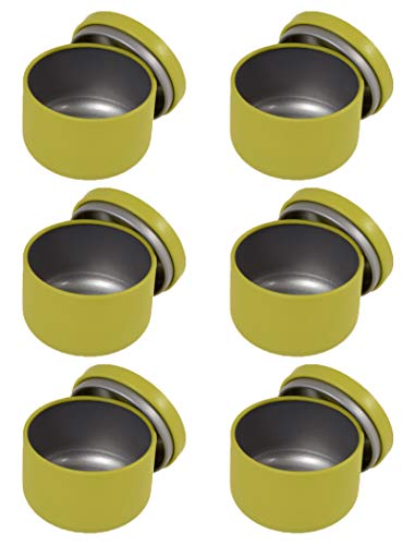 YASUOA Paquete de 6 latas de té con tapas herméticas, recipientes de almacenamiento de té de hojalata, mini caja portátil, latas selladas para hacer velas, para joyas, café, frijol, azúcar, dulces