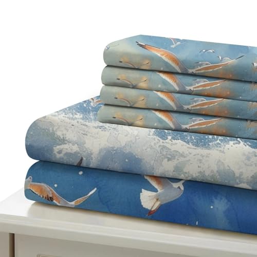 Parure de lit mouette 3D King 220x240 avec housse de couette et taies - 6