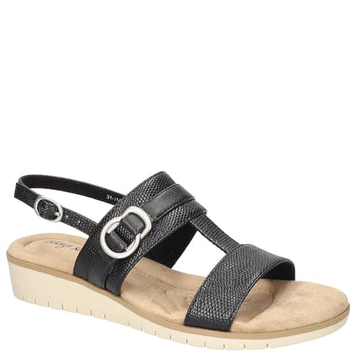 Sandales compensées Caddo Easy Street finitions haut de gamme et texture serpent noir exclusive