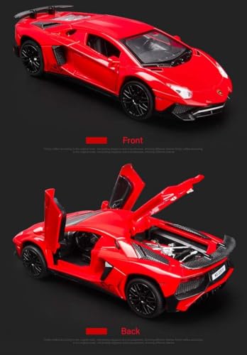 Image of 1:32 Scale Lamborghini LP750 Model Diecast Metal Pullback Toy car with Openable Doors & Light, Music Boys car for Kids Best Toys Gifts Toys for Kids (Red)