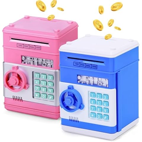 Refasy Piggy Bank for Kids,Boy Toys Electronic ATM Bank Password Money Saving Box for Children Ages 8-13 Kids Piggy Bank Birthday Xmas Gifts for Boys Girls Cover