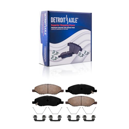 Image of Detroit Axle - Front Brake Pads for 2009 2010 2011 Nissan Versa | Ceramic Brakes Pads w /Hardware Replacement
