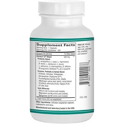 Floracor-GI Candida Cleanse, Probiotic and Enzyme Support Formula 180 Capsules