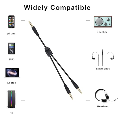 Répartiteur audio 3.5mm TRRS plaqué or mâle vers 2 mâles de 1m