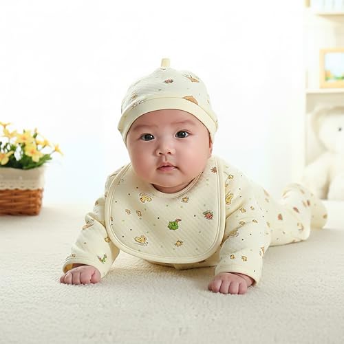 Image of Presents New Born Baby Winter Wear Printed Baby Clothes 5Pcs Sets 100% Cotton Boys Girls Unisex Baby Cotton /Winter or Flannel Suit Infant Clothes