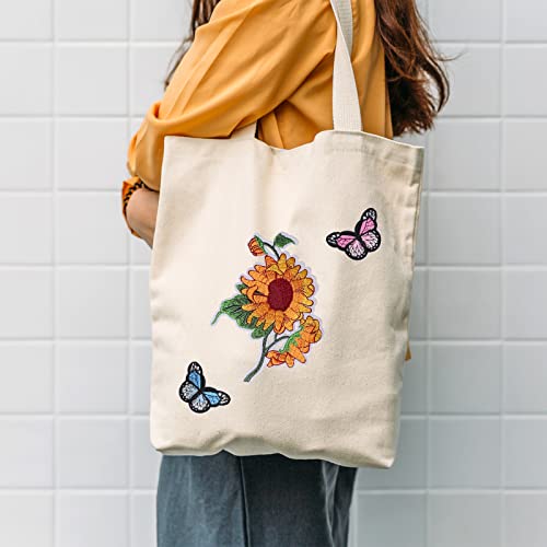 Tacvel TV-3838 35 Pieces Embroidered Iron On Patch, Sunflowers Butterfly Daisy Flower Iron On Patches Set thumb #4
