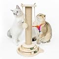 Cat Scratching Post for Indoor Cats with Solid Wooden Base Cat Scratche Post with Interactive Track Ball Toys Kitten Small Scratcher Post Funny Cat Scratch Pole 45cm