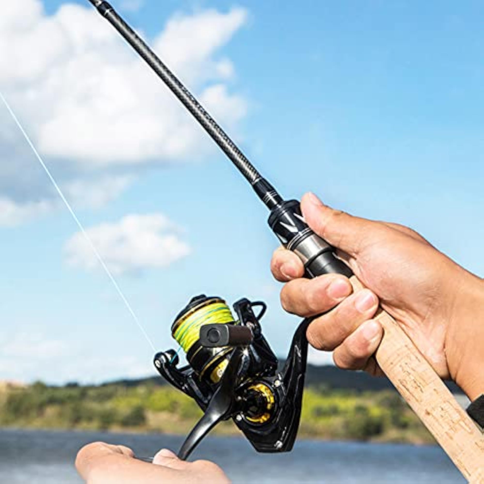 Carbon Fishing Rod, Cork Handle Comfortable Grip